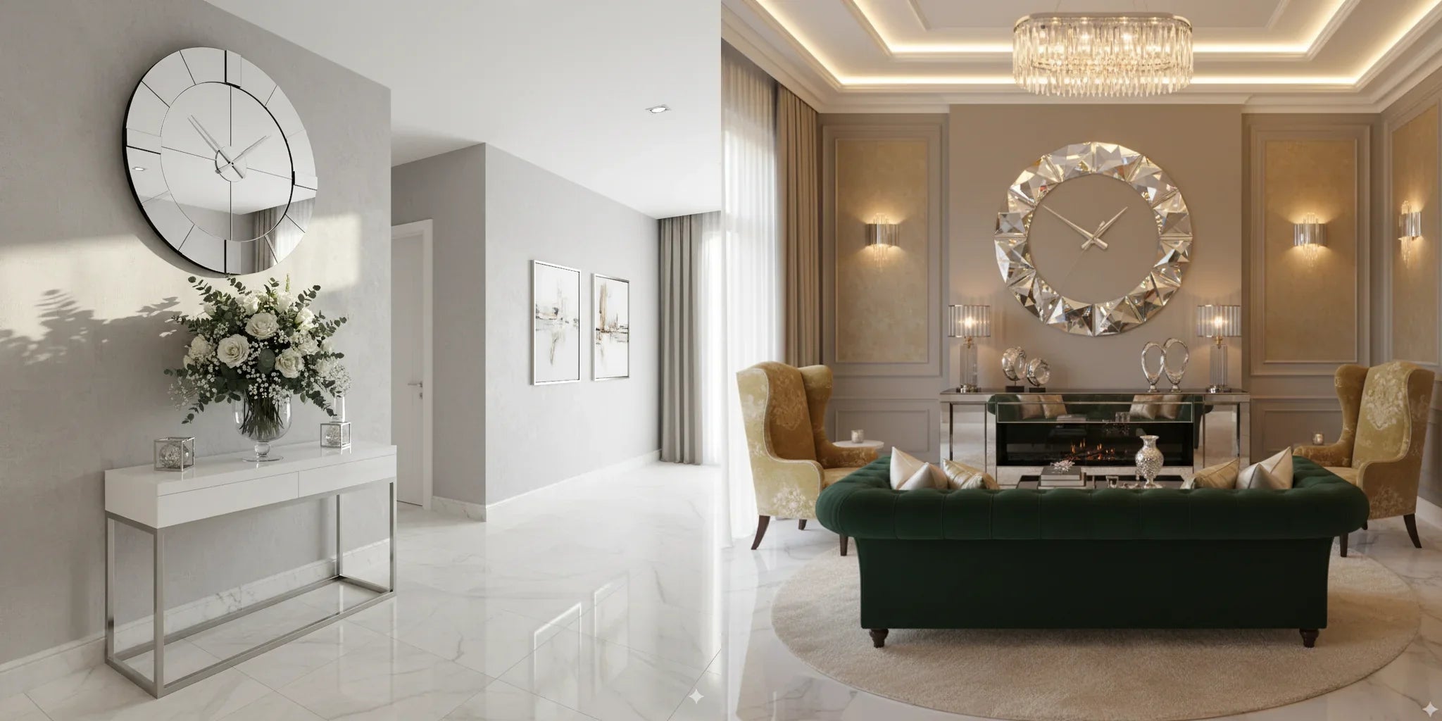 Shop Sparkle & Glitter Clocks – Crystal & Mirrored Designs UK