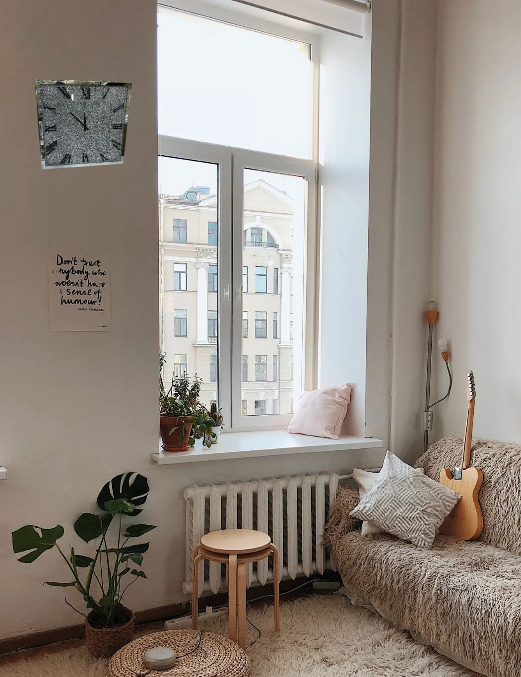 Large Square Crushed Crystal Mirrored Wall Clock 45cm – Roman Silent | Sparkle Decors UK