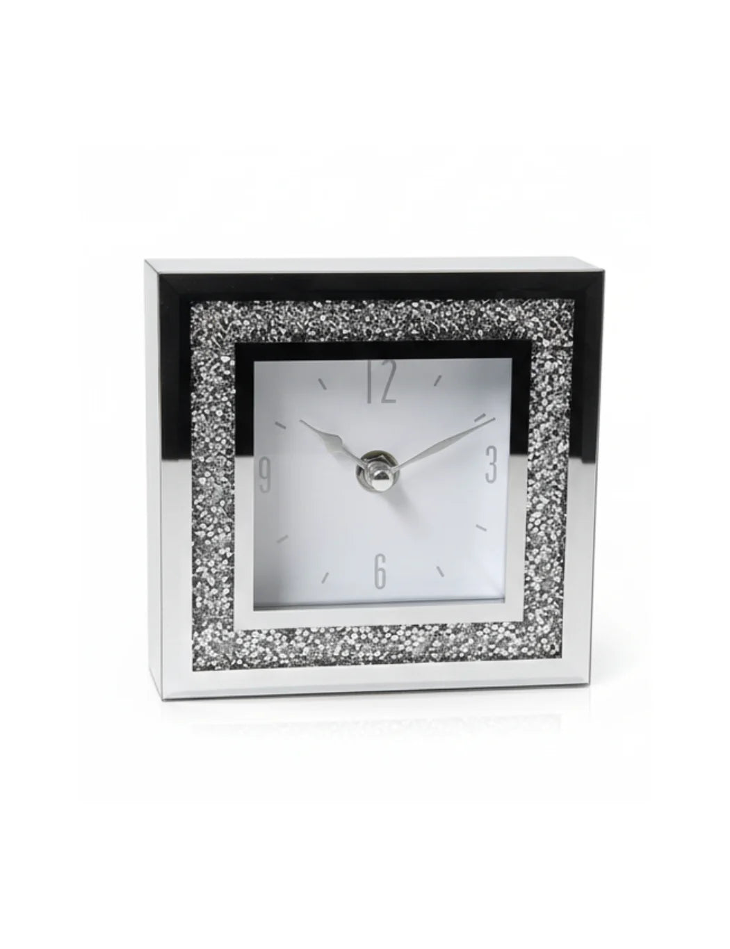 Small Square Crystal Clock – Elegant Sparkling Design for Home Décor | Sparkle Decors UK