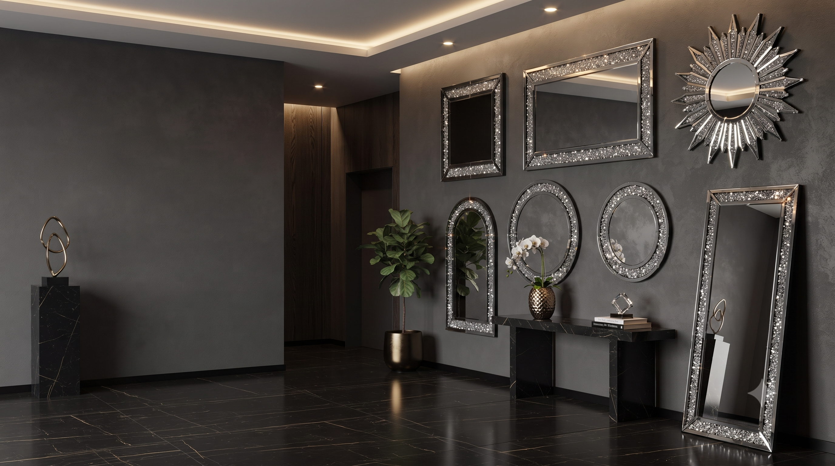 Jewel/Crush/Sparkle/Glitter Diamond Mirror/UK/Sparkle Decors