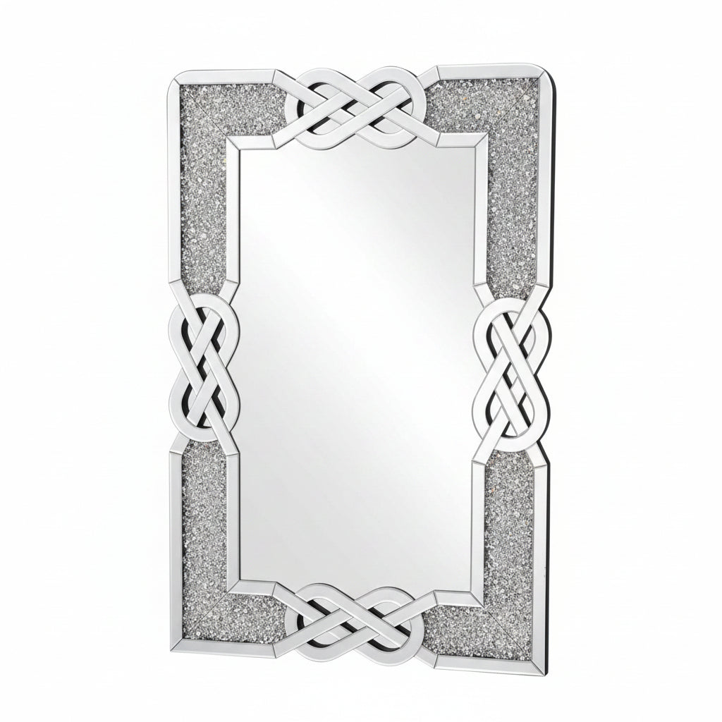 100x70cm filled celtic cross knot diamond crush wall mirror