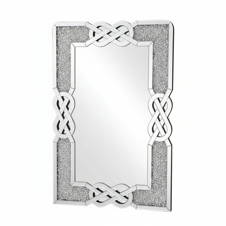 100x70cm filled celtic cross knot diamond crush wall mirror