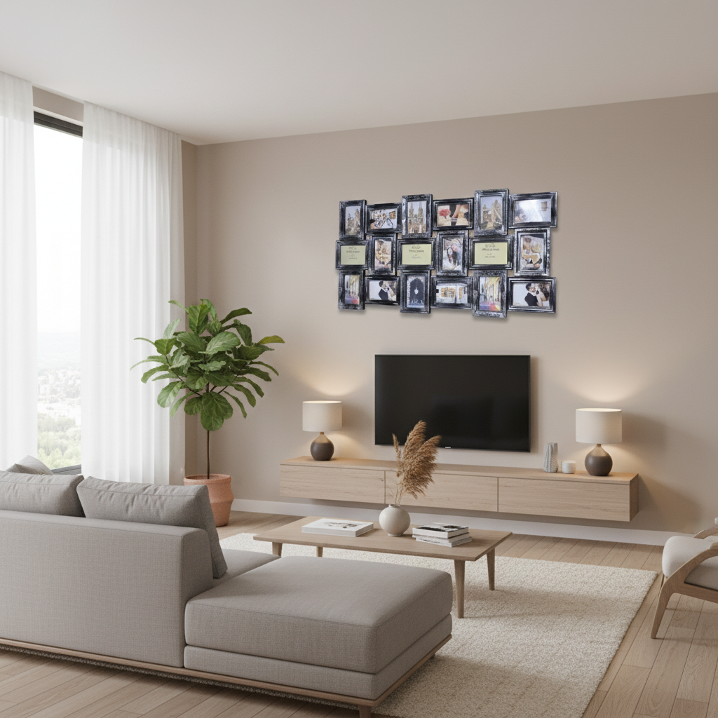 18 Photo Multi Picture Wall Frame Black by sparkle decors