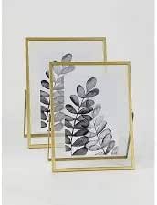 Gold metal photo frames 6x4in 2 pack