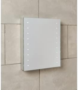 illuminated silver bathroom wall mirror with led lighting modern design