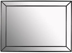 Extra large black beaded bevelled mirror 90x60cm