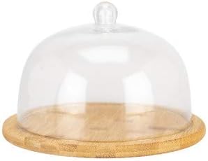 Bamboo cheese board with glass lid