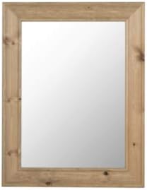 Pine wood wall mounted mirror