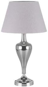 Boutique smoked table lamp silver