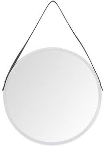 52cm round mirror with faux leather strap