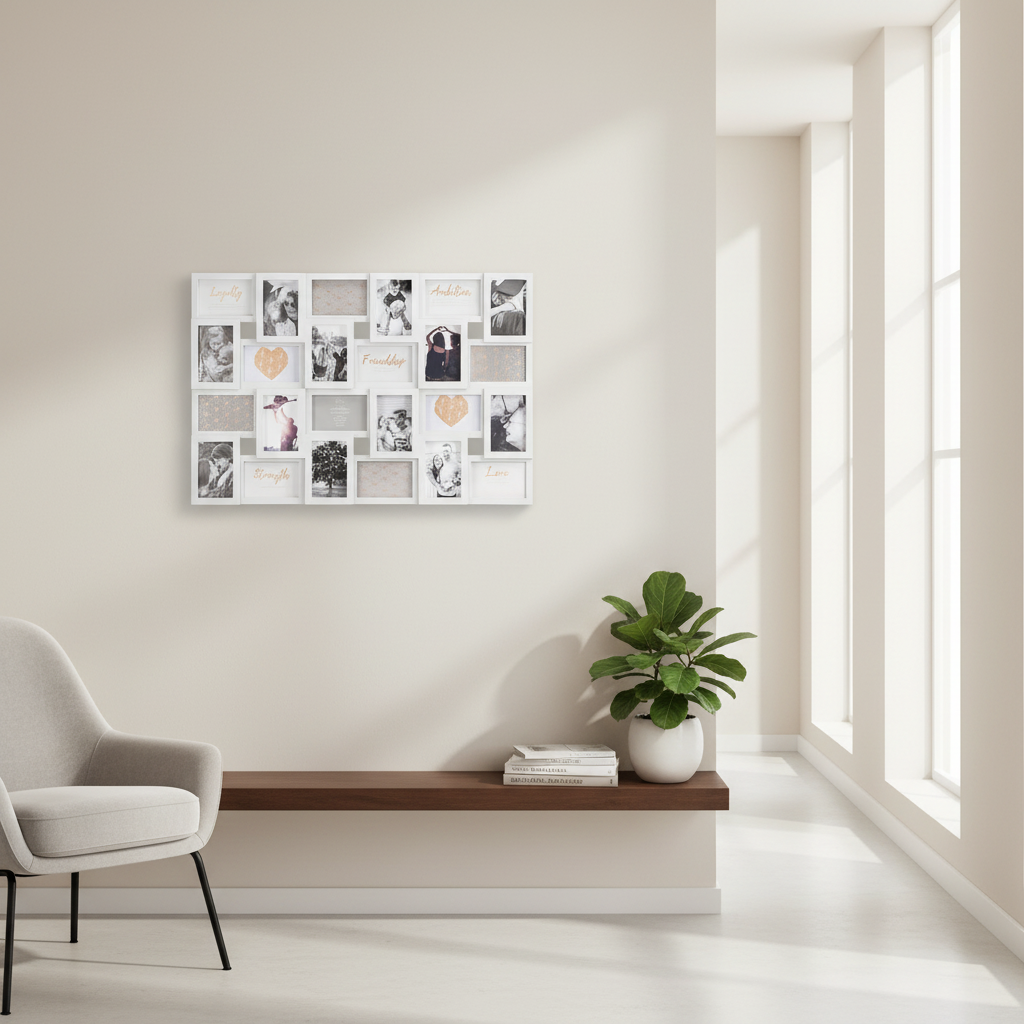 24 Aperture White Multi Photo Frame 6x4 by sparkle decors