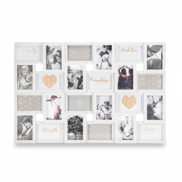24 photo white multi aperture frame