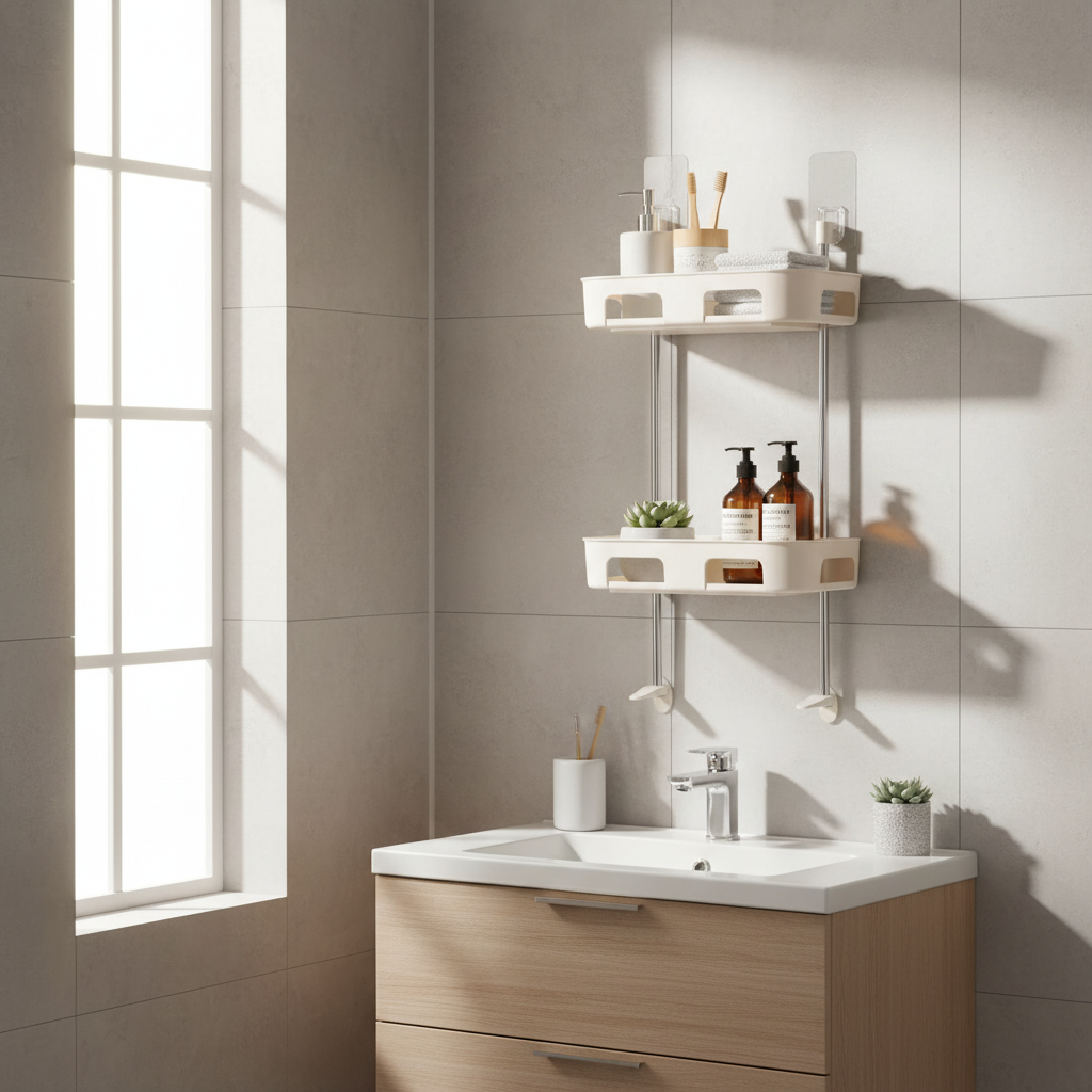 2 Tier Bathroom Shower Storage Rack