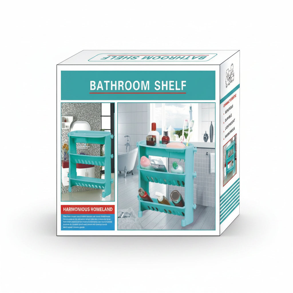 3-tier bathroom shower storage shelf aqua