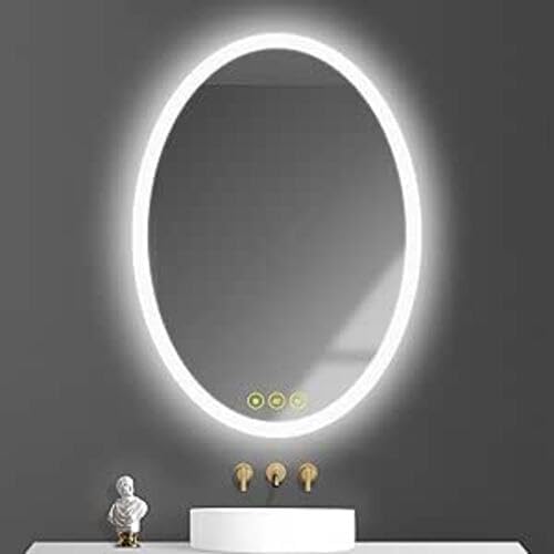 Oval LED Bluetooth Mirror anti fog vanity mirror with speakers