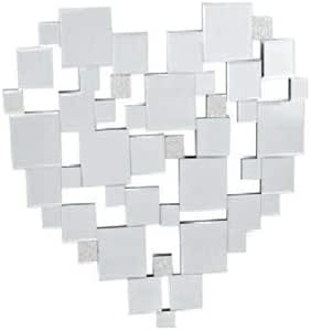 Heart shaped glass wall mirror shabby chic decor