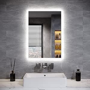 Rectangular LED bathroom mirror 50x70cm