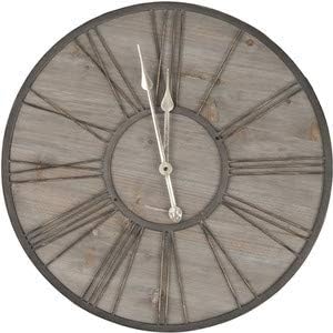 Wood Roman numeral wall clock 60x60cm