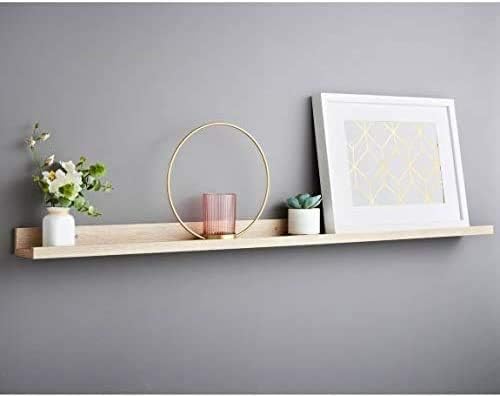 Oak contemporary photo shelf 120cm