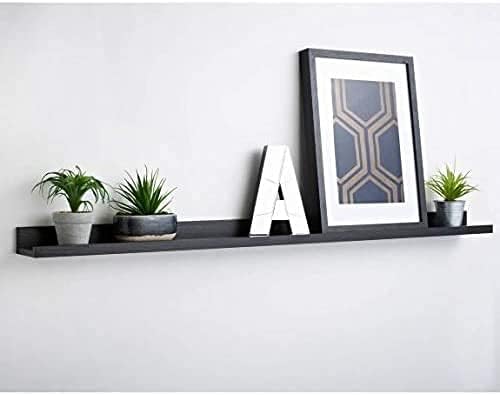 Black photo ledge shelf wall mounted display