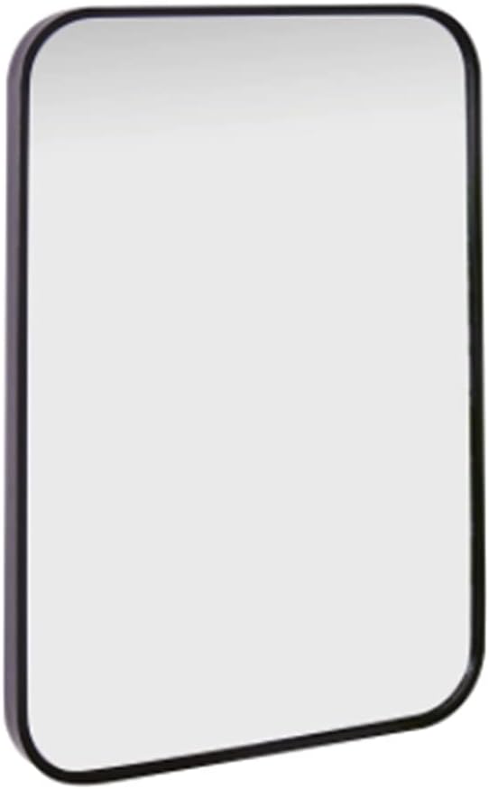 Black curved metal frame modern wall mirror