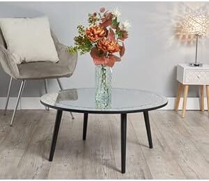Circular crystal effect coffee table