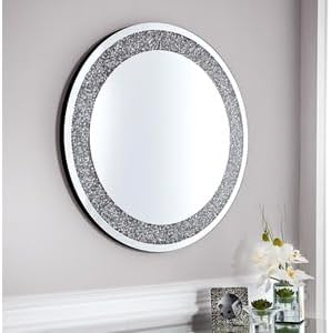 round crushed crystal wall mirror decorative luxury wall mirror