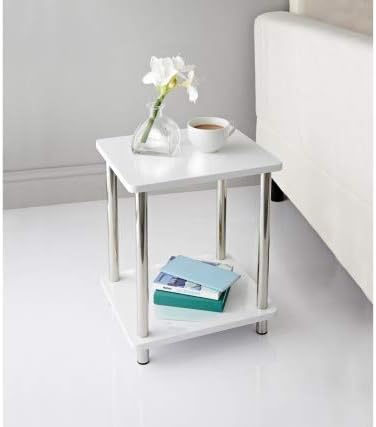 Two shelf side table stainless steel modern furniture