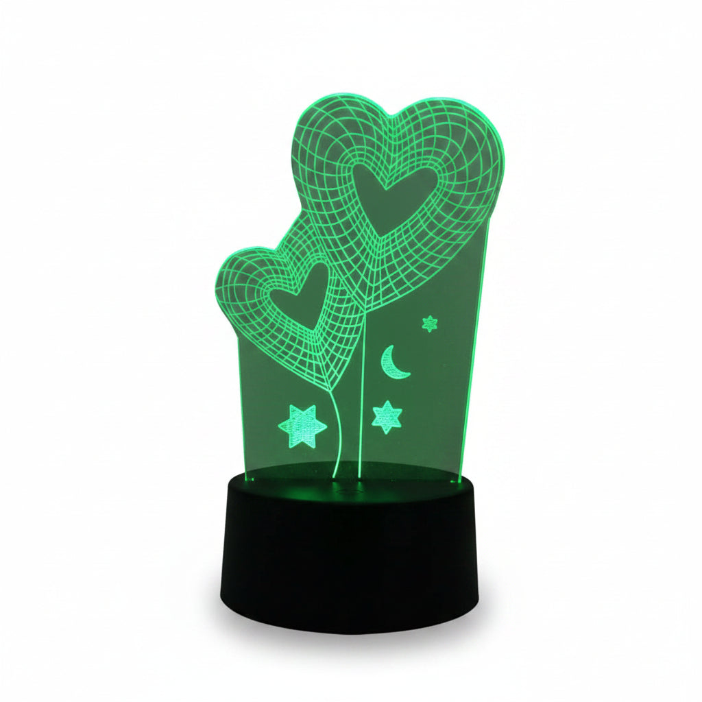 3D moon star optical illusion LED lamp