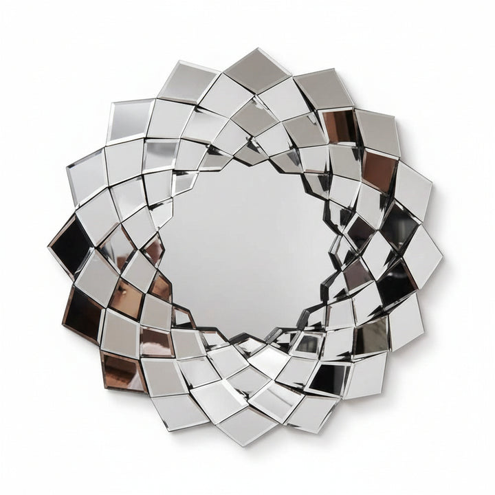3D star shape round wall mirror 60cm
