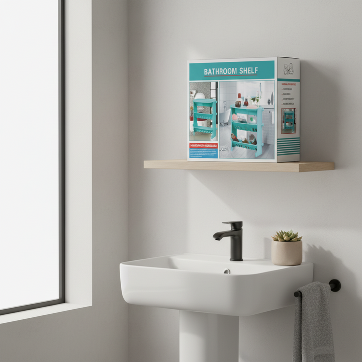 3 Tier Bathroom Shower Storage Shelf Aqua