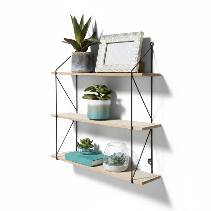 3 tier storage shelf rack black design