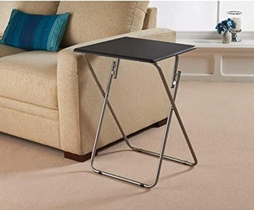 folding side table black compact design