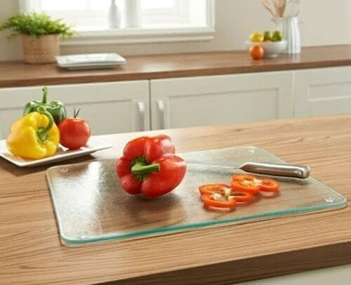 Tempered glass chopping board kitchen worktop saver