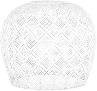 White geometric domed pendant 33.5cm