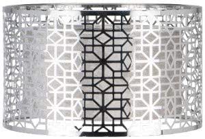 Cut out geometric shade silver table lamp 18x30cm