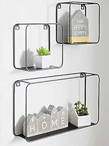Black metal shelves 3 pack