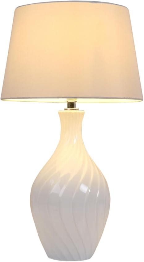 fabric shade table lamp soft lighting