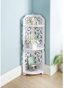 White 3 tier shelving unit storage organiser