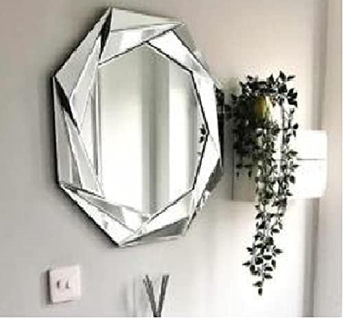 Silver octagonal wall mirror