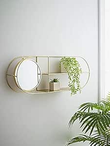 Gold mirror shelf 61x23x12.5cm