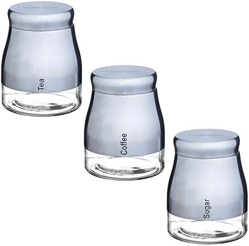 vintage tea coffee sugar canister set pastel kitchen storage