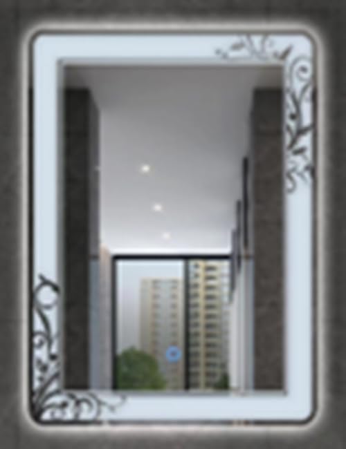 LED double rectangle bathroom mirror 70x50cm