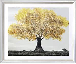 Mustard oak tree wall art