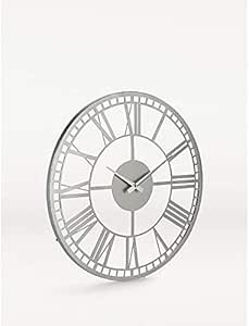 Silver large bling wall clock 46x46.5cm