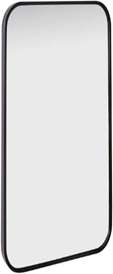 Tall black metal frame wall mirror modern design