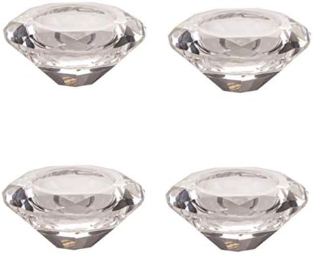 Clear crystal tealight candle holder pack of 4