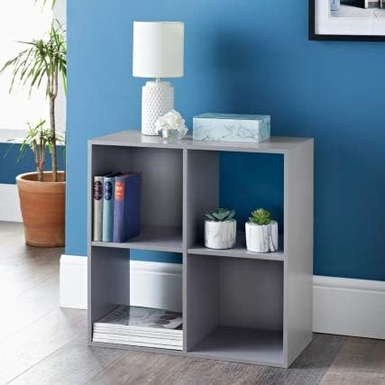 4 cube storage shelf unit grey