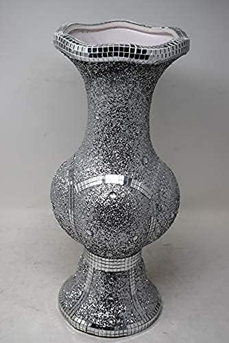 Silver crushed diamond flower pot decorative planter