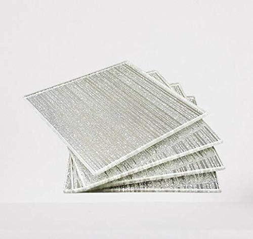 Silver glitter glass coasters table decor set